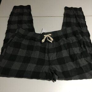 American Eagle Men’s XL Pull On Lounge Pants Black Gray Plaid NWT $39.95